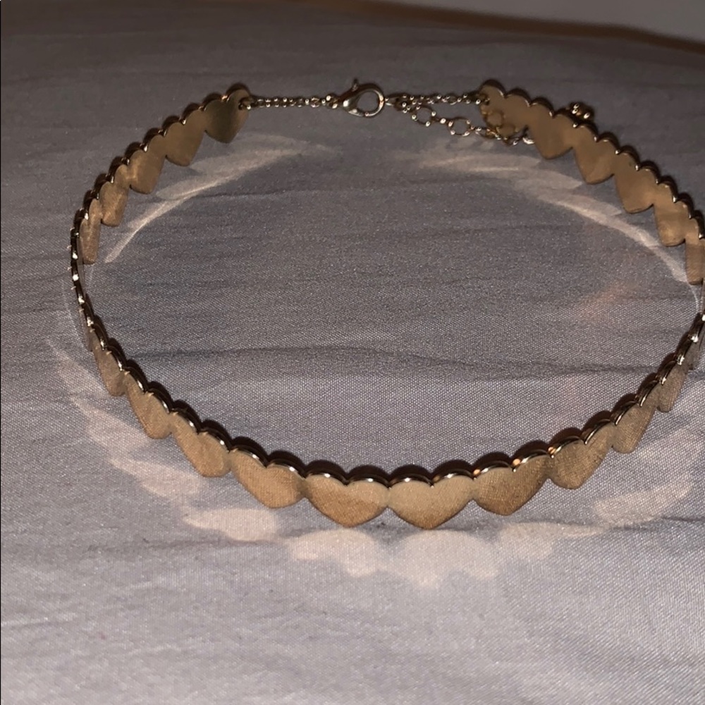 Gold heart choker